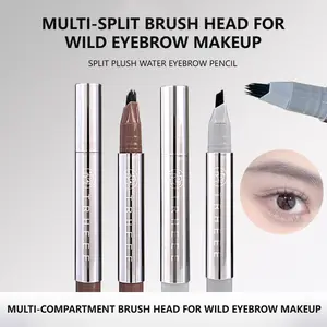 [Waterproof and Sweatproof] Multi-pronged Plush Eyebrow Pencil - The fine, dense brush tip creates natural, wild-looking brows, making it easy for even beginners to use.