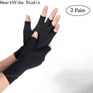 Compression Arthritis Half-finger Gloves for Men and Women Soft and Durable Wrist Support Suitable for Touchscreen Daily Use