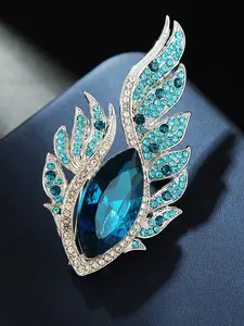 Luxurious Butterfly Brooch, Brooch with Crystals, Elegant Crystal Feather Pin, Women's Suit Jacket Clip, All-Season Fashion Accessory, Stylish Dress Decoration, Jewelry, Jewellery