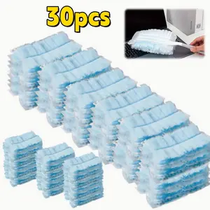 30pcs Electrostatic Disposable Duster Refills Set - Static Microfiber Heads, Plastic Compatible for Multi-Surface Cleaning (Electronics, Blinds, Ceiling Fans, Furniture) - for commercial & Use Dusting Systems