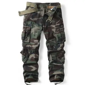 Sport and Leisure Men's Tactical Camo Cargo Pants - 100% Cotton, Multi-Pocket Utility Work Pants with Camouflage Pattern, Straight Leg Fit, Machine Washable for Outdoor & Casual Wear, Tactical Gear |   Casual Style Pants |   Cotton Cargo P