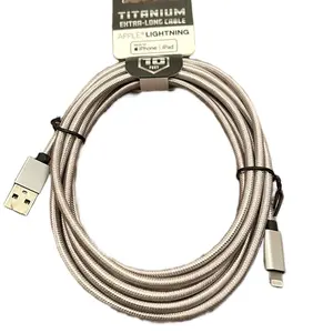 Titanium 10ft Extra-Long Electronic Charging Cable APPLE Lightning iPhone | iPad Mobile Smartphone/Cellphone Durable Device Charger