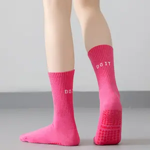 3 Pack Pilates Grip Socks for Women | Non-Slip Yoga Socks Mid-Calf | Breathable Fitness Socks for Home Workout, Pilates & Floor Exercise Womenswear Gym Stretchable Style Bridal Fabric