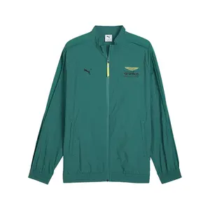 PUMA Mens X Aston Martin Aramco F1 Lifestyle T7 Oversized Jacket Athletic Outerwear Casual - Green