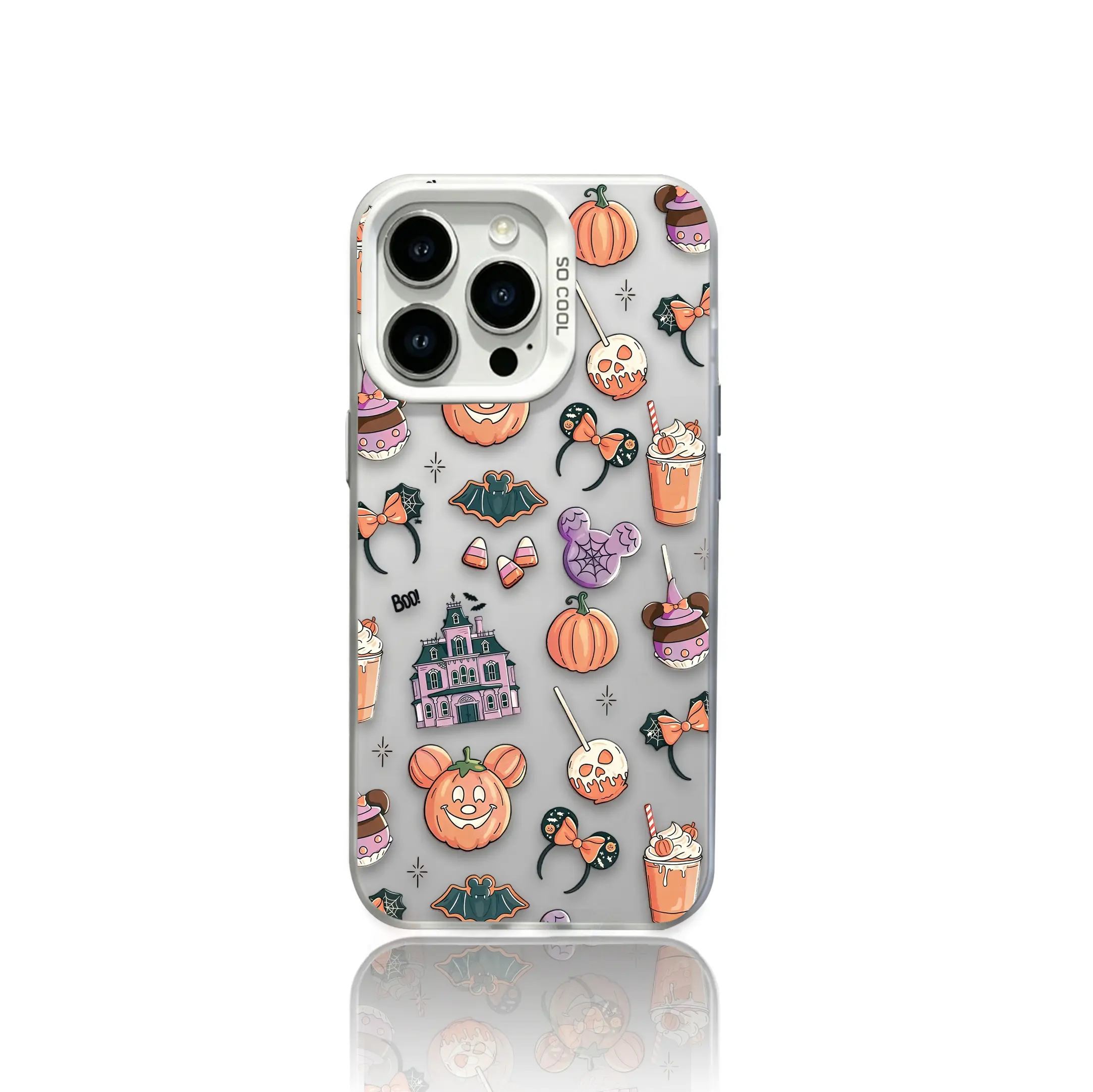 phone case：1pc Holographic Cute Halloween [IPhone 17 16 15 14 13 PROMAX] Case | UV Prieavy Duty TPU+PC Shockproof Bumper | Local US Stock acrylic large hole soft covernted IMD Laser | H
