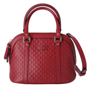 Pre-owned GUCCI Leather messenger bags Guccissima Dome Satchel Red Guccissima 449654 Leather