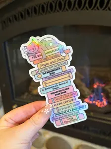 Fun Book Spines Cat Book Stack Cardstock Bookmark