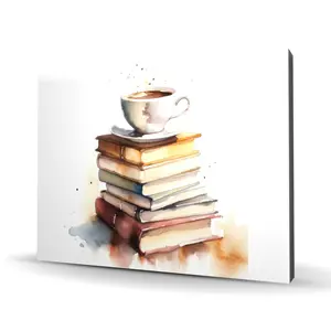 212 MAIN Abstract Coffee Theme Artwork with Abstract Shapes - 36x48 in. Minimalist High-Def Print, Minimalist Design Wall Decoration, Artistic Bedroom Home Decor