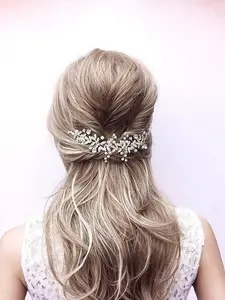 Bride Hair Accessory Set, Rhinestone Pearl Decorative Comb, Side Insert Dual Bride Hair Combs, Elegant Wedding Headpiece