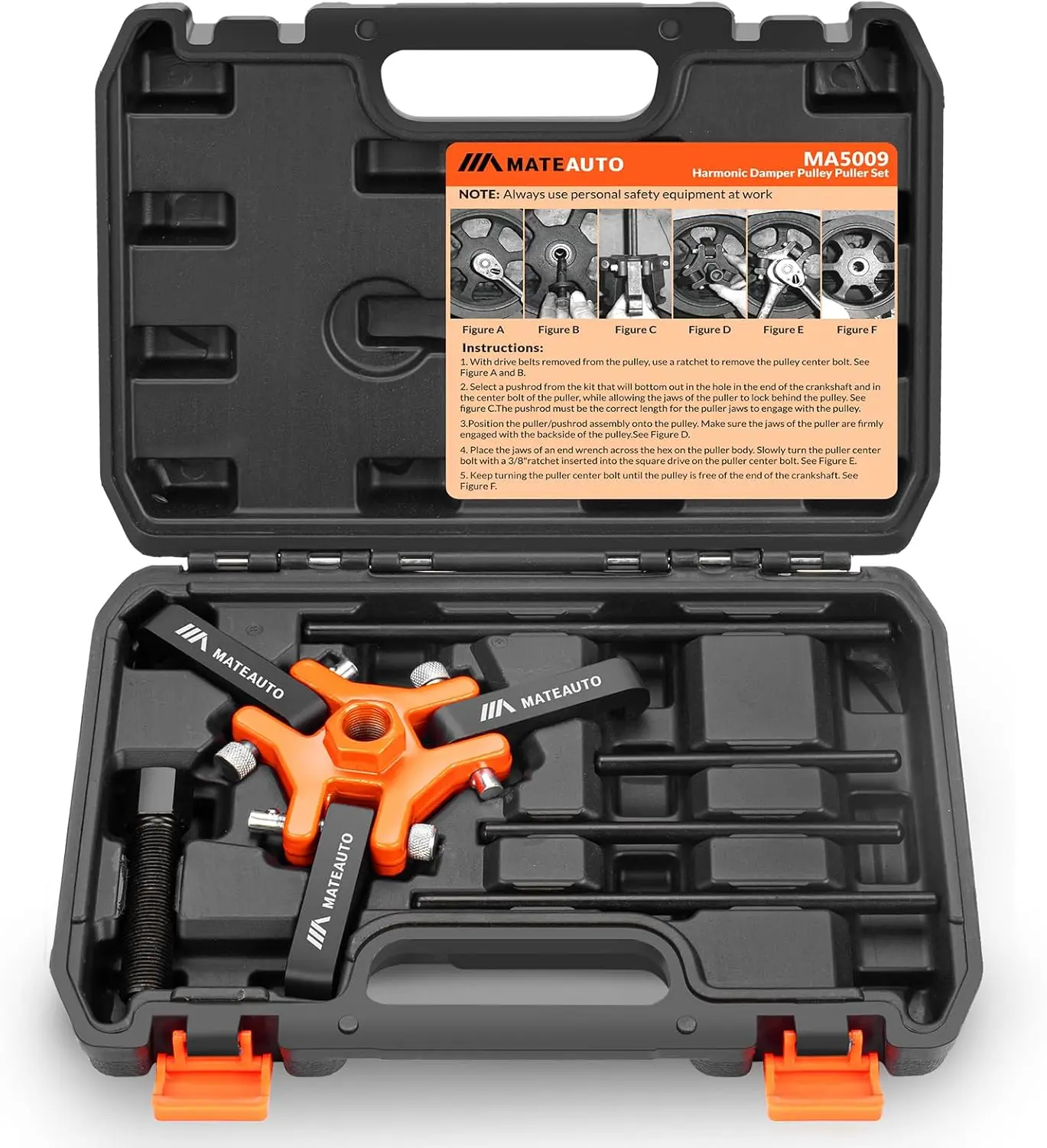 【DealsForYouDays】Harmonic Balancer Puller Kit, Adjustable 3-Jaw Puller for Removing Harmonic Dampers & Balancers, Pulley Puller Set Compatible with Chevy GM Chrysler Cadillac Ford More