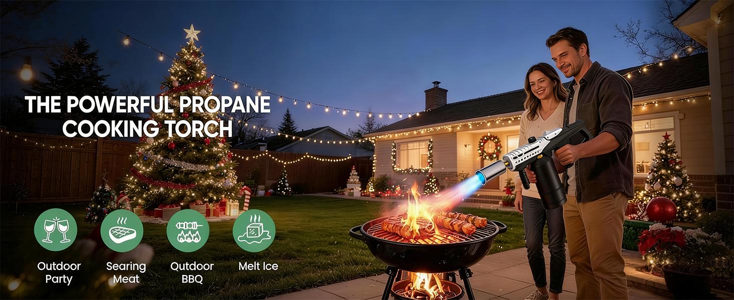 Powerful Propane Torch Gun, Kitchen Torch with Adjustable Flame, Flamethrower Blow Torch Gun, Gas Welding Kits for BBQ, Searing Steak, Camping & Charcoal Torch Lighter(Tank Not Included) Powerful Propane Torch Gun, Kitchen Torch with Adjustable Flame, Flamethrower Blow Torch Gun, Gas Welding Kits for BBQ, Searing Steak, Camping & Charcoal Torch Lighter(Tank Not Included)