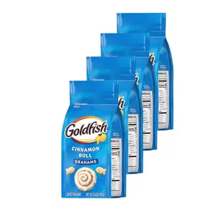 Goldfish Grahams Cinnamon Roll Baked Snack Crackers, 6.6 Oz Bag (Pack of 4)