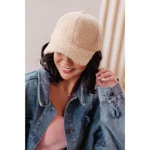 Lyla Sherpa Ball Cap in Khaki