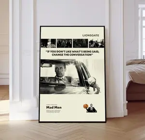 Mad Men Poster, Mad Men Tv Series Poster, Mid century Art, Retro Modern Poster, Black And White Poster, Vintage Poster