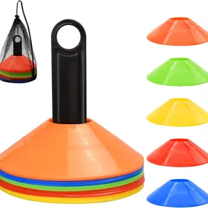 25 pcs Disc Cones, Agility Soccer Cones with Carry Bag and Holder, Soccer Cones for Sports Training, Football, Soccer, Basketball, Coaching, Practice Equipment, 5 Color