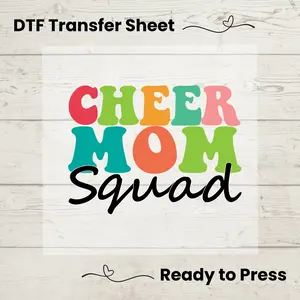 Cheer Mom Squad DTF, Dtf Transfer Sheet, Ready to Press, Custom Dtf, Diy Heat Transfer, T-Shirt Transfer, Cheer Mom Shirt
