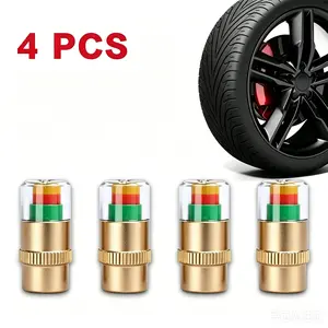 4 PCS Car Tire Pressure Monitor Valve, tire valve stem caps, car tire caps,tire pressure caps,Tire Pressure Monitor Valve Stem Cap for Medium-Sized, Small, Bicycles,Motorbikes