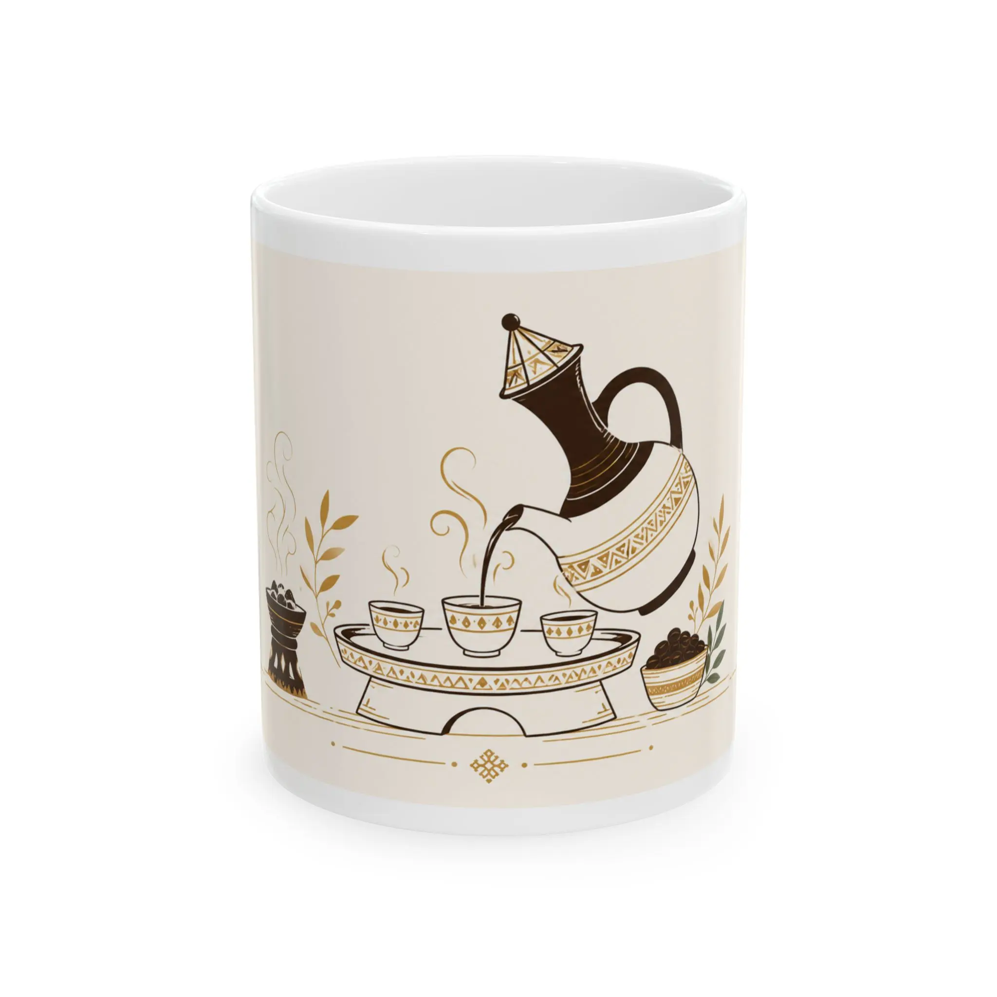 Arabic Coffee Dallah Pouring Cups Mug | Ceramic Coffee Ceremony Mug