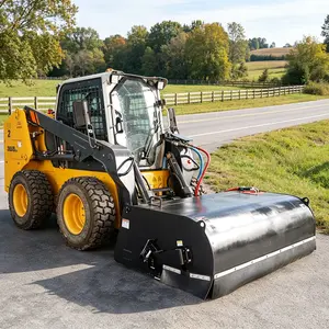 LANDY 72" Heavy-Duty Skid Steer Box Brush, Industrial Sweeper Attachment for Dirt, Debris, Dust Cleaning, Street Maintenance Tool
