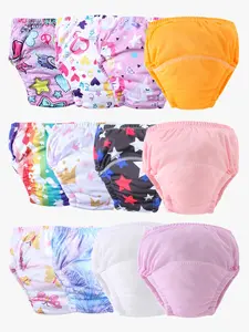 12-Pack Baby Boy Girl Diaper Training Pants, Soft Comfortable Fabric, Floral Pattern, Short Above Knee, Casual All Seasons