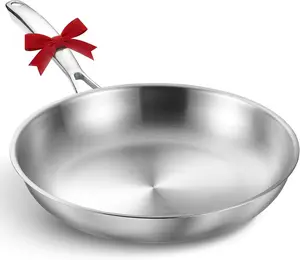 KOCH SYSTEME CS Stainless Steel Pan, Tri-Ply Stainless Steel Frying Pan with Stay-Cool Handle, Oven Safe, Non-Toxic Staninless Steel Skillet, Omelette Pan, Fast & Even Heat Induction Compatible