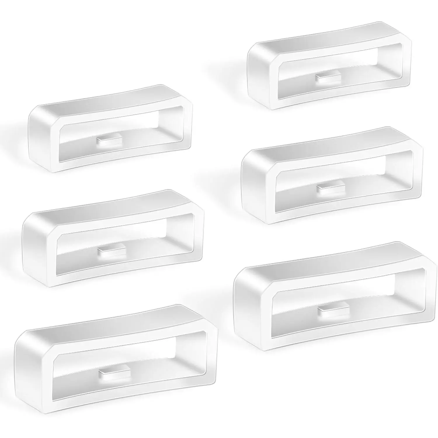 6 count Watch Band Retainer Loops, White  Watch Strap Holder Rings Replacement Parts Smartwatch Band Keeper Rubber Fastener Rings for   Watches (Size:18mm/20mm/22mm)
