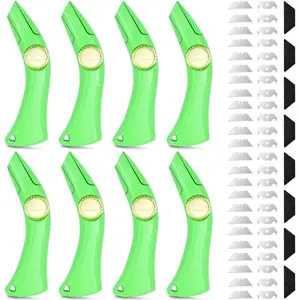 Heavy Duty Roof Shark Knife - Each Set Includes 6 Fixed Blades and 1 Blade Box - Perfect for Cutting Drywall, Pipes, Carpet, and Cardboard (4)