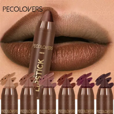 6pcs/set Lipstick Beauty Waterproof Long Lasting Matte Lasting Natural Color Non-stick Lip Stick Velvet Lips Liner Pencil Woman Makeup Cosmetics Lip Kit