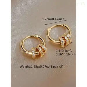 Trending 925 Sterling Silver Rhinestone Decorative Earrings for Women - Daily Wear Versatile Jewelry Gift for Birthday, Lightweight Sparkling Accessory