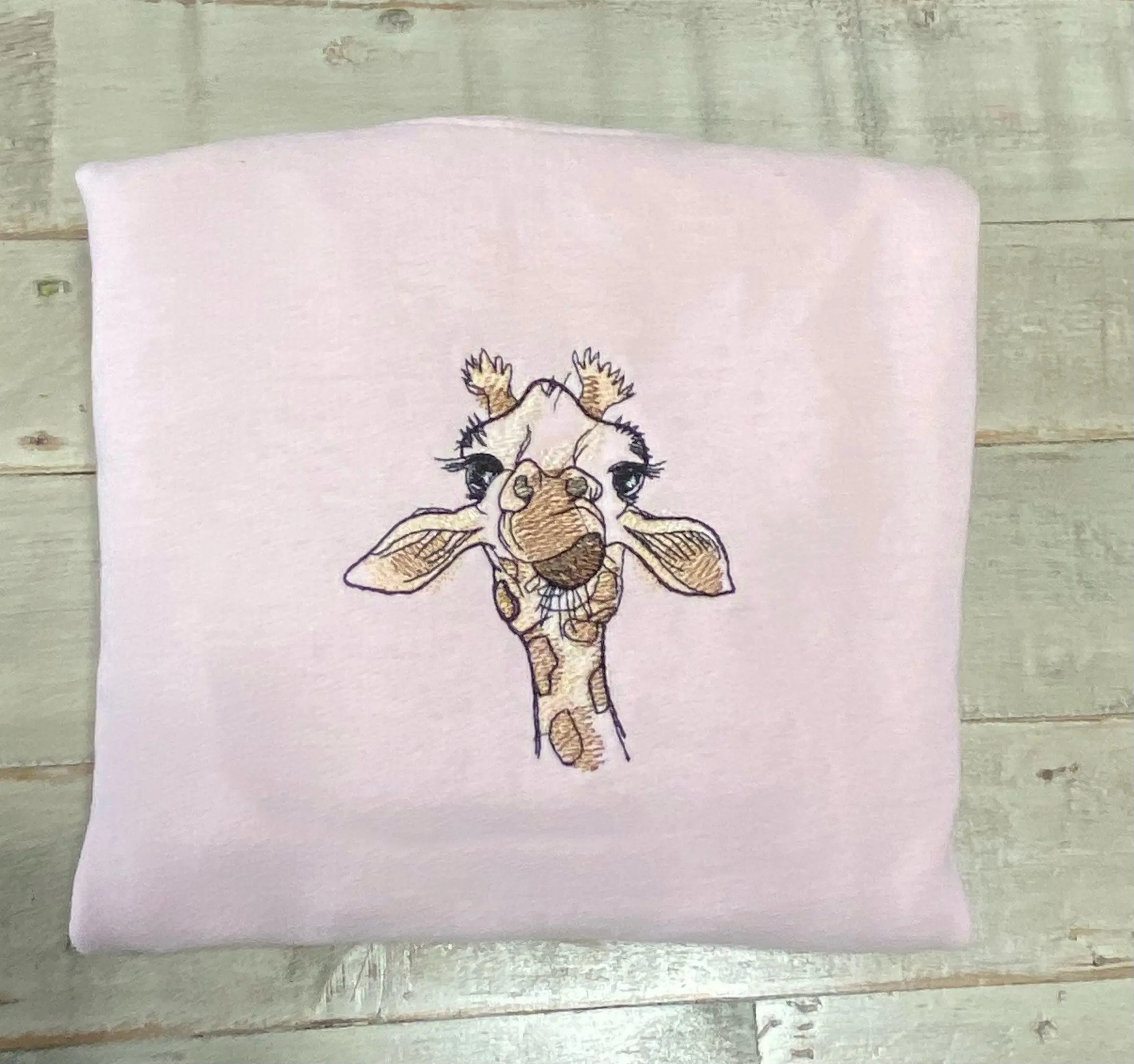 Giraffe Embroidered Crewneck-  Cute   Sweatshirt  - Trendy Crewneck
