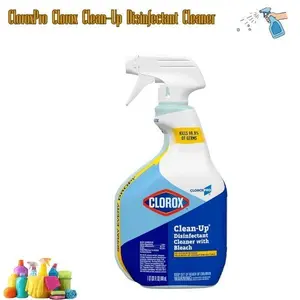 CloroxPro Clean-Up Bleach Disinfectant Spray 32 oz - All-Purpose Multi-Surface Cleaner, Kills 99.9% of Bacteria & Viruses, Removes Stains, Ideal for Kitchen & Bathroom Use, All-Purpose Cleaner