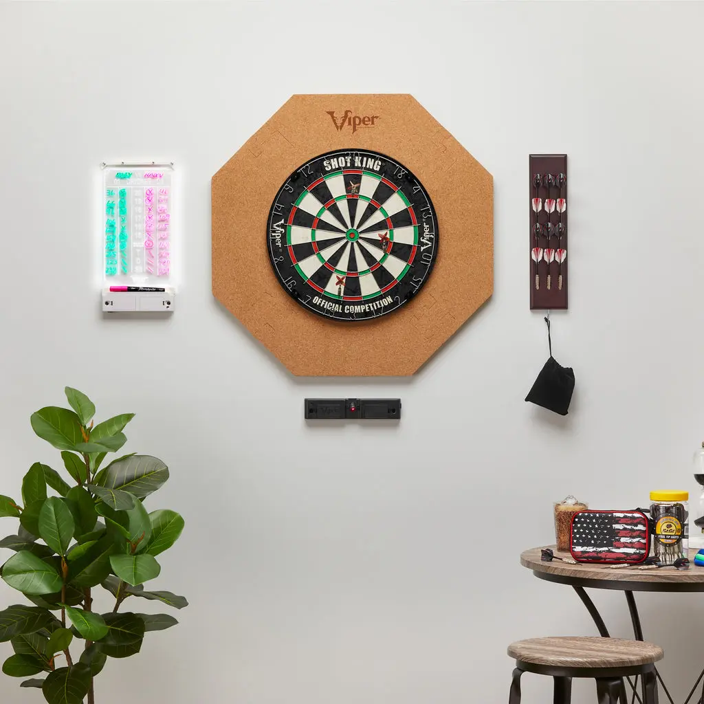 Viper Octagonal Dartboard Surround, Reversible EVA Foam & Cork Wall Protector, 1" Thick with Universal Fit for 18" & 17.75" Boards, Snap Together, Wall Protection, Octagonal Shape, Quick Setup, 1" Thickness, Dart Games