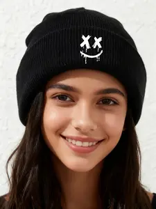 Soft, Warm Slouchy Beanie with Ear Flaps, Stretchable for Big Head, Unisex Streetwear Casual Winter Accessory, Fashion Knit Beanies & Ski Hats