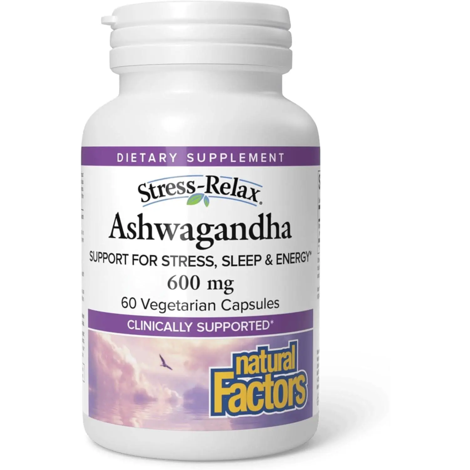 Natural Factors Stress-Relax KSM-66 Ashwagandha 600 mg by Natural Factors, 30 vegetarian capsules (30 servings), 60 Capsules