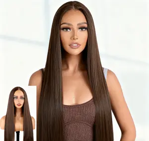 New Women’s Front Lace Wig, Straight Synthetic Fiber, Heat Resistant, 30 Inches Long, 13×4×1 Density, Natural Direct Style for Daily Use — Non-Slip, Tangle-Free, Easy to Manage, Glueless wig