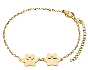 Perzonalized Paw Print B?racelet -Custom Engraved stainless steel pet NameJewelry.