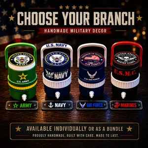 Military Branch Decorative Light, Army Navy Air Force Marines Gift, Veteran Gift, Military Desk Decor, Handmade Military Display
