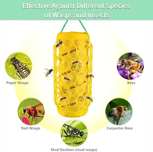 2-Pack Super Sticky Wasp Trap - Non-Toxic & Pet Safe Outdoor Hanging Catcher for Paper Wasps, Hornets, Carpenter Bees & Mud Daubers | Reusable with 6 Sticky Refills | Garden & Patio Protection silicone faucet mat glass windows mirror car and