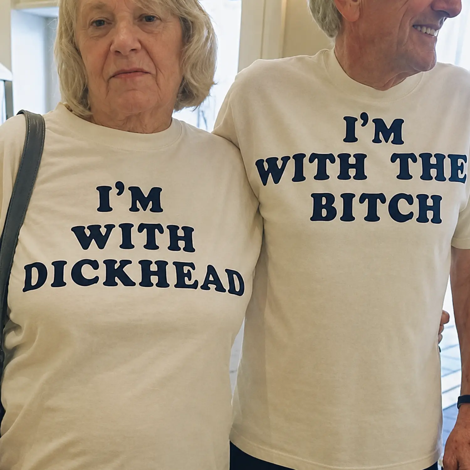 Couple Shirts -I'm With D*ckhead & I'm With the B*tch Matching Couple T-Shirts, Funny Graphic Tees, Anniversary Gift for Him and Her