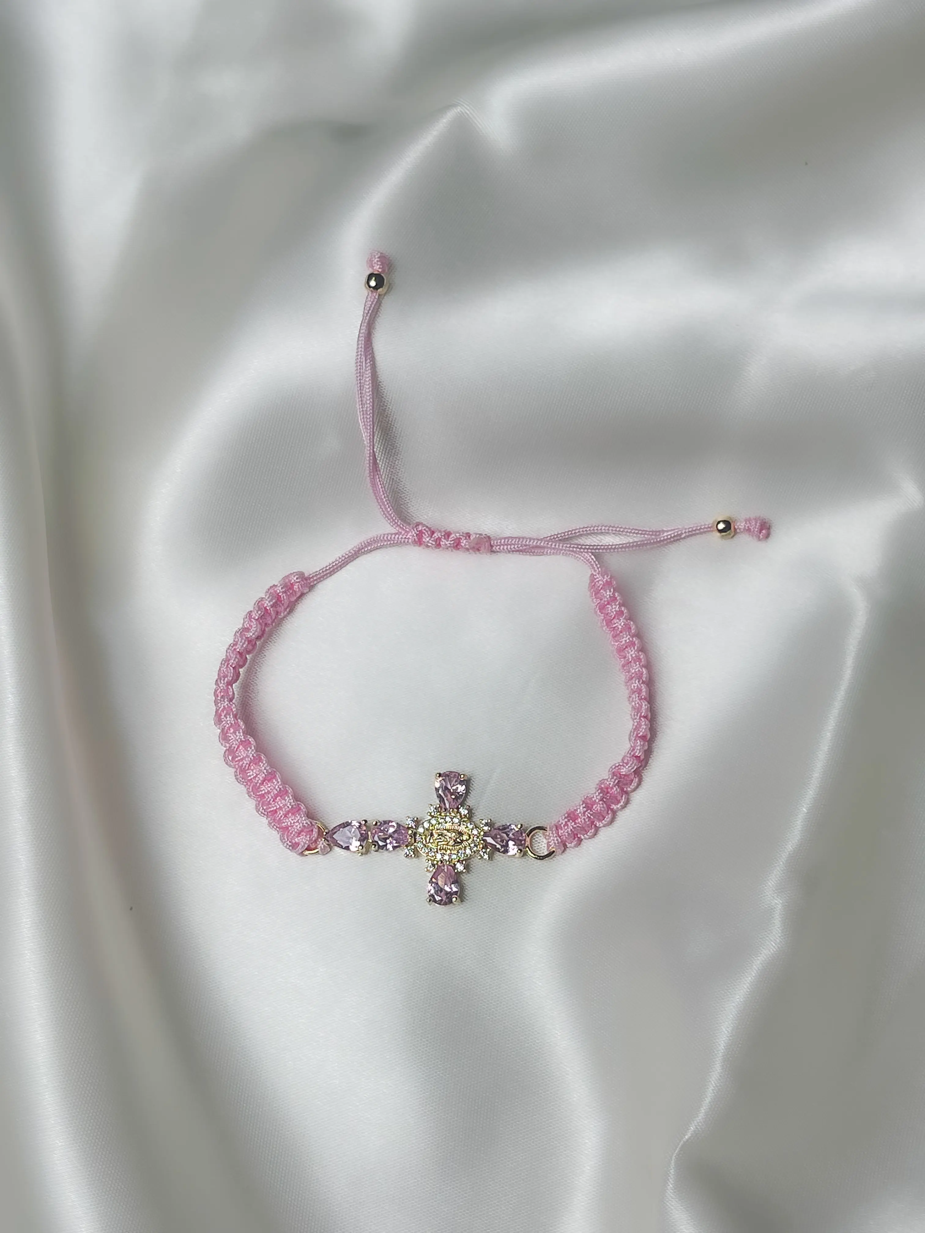 Heavenly Pink Cross Bracelet