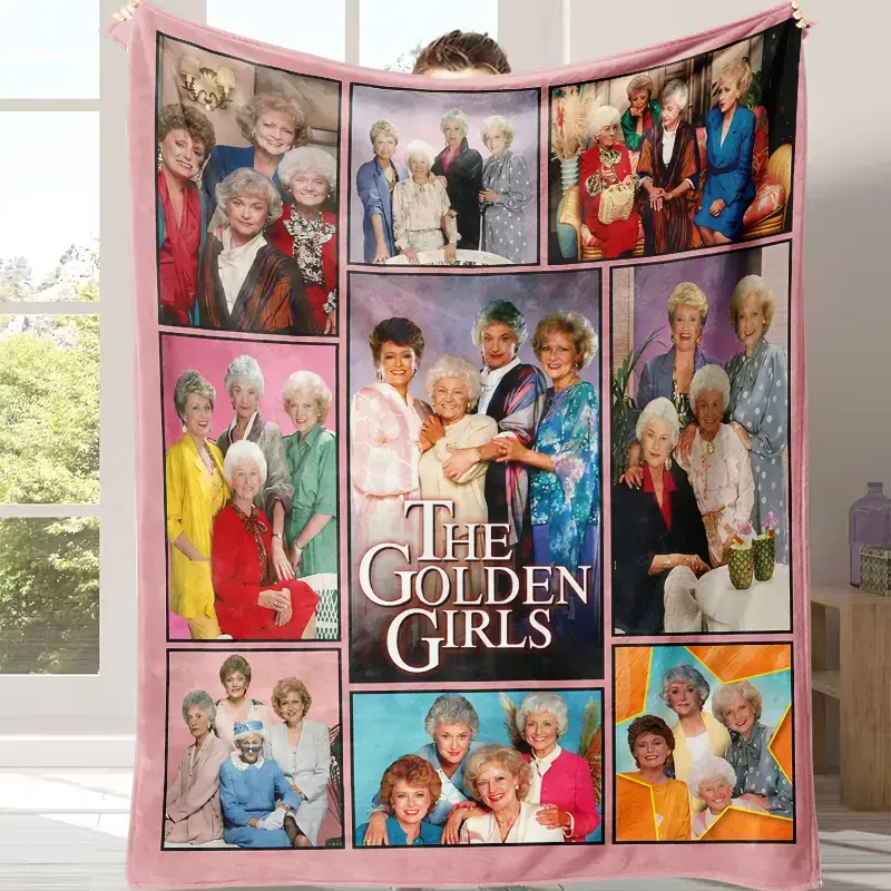 The Golden Girls Blanket，Blanche Sophia Dorothy Rose Stay Golden Blanket，flannelsofablanket，fangiftblanket，giftforwomen，plushwarmlapthrow，American Sitcom Throw Blanket for Bed Couch Sofa,Christmas Gifts Bir