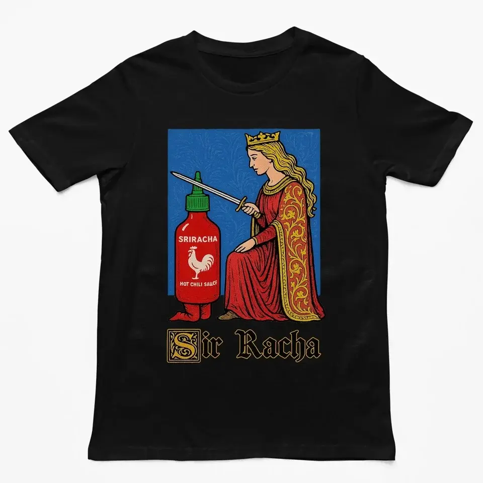 Funny Sriracha Graphic T Shirt for Women Men Unisex Hot Sauce Short Sleeve Tee Food Lover Print Shirt Vintage Streetwear Casual Idea
