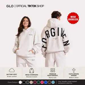 GLO Kingdom Essential Hoodie | Core Collection | Oversized Christian Hoodie  Cotton Fabric Pocket  Womenswear
