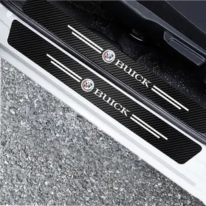 Carbon Fiber Car Door Sill Protector Stickers Car Door Trim Sticker Accessories For Buick Rendezvous Riviera Century Verano Envision Avenir Lacrosse Regal Encore Excelle Lacetti Enclave Anthem Cascada