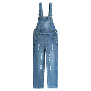 Kids Denim Overalls Stone Washed Ripped Pocket Design 12M-5T Boys Girls Daily Casual Wear
