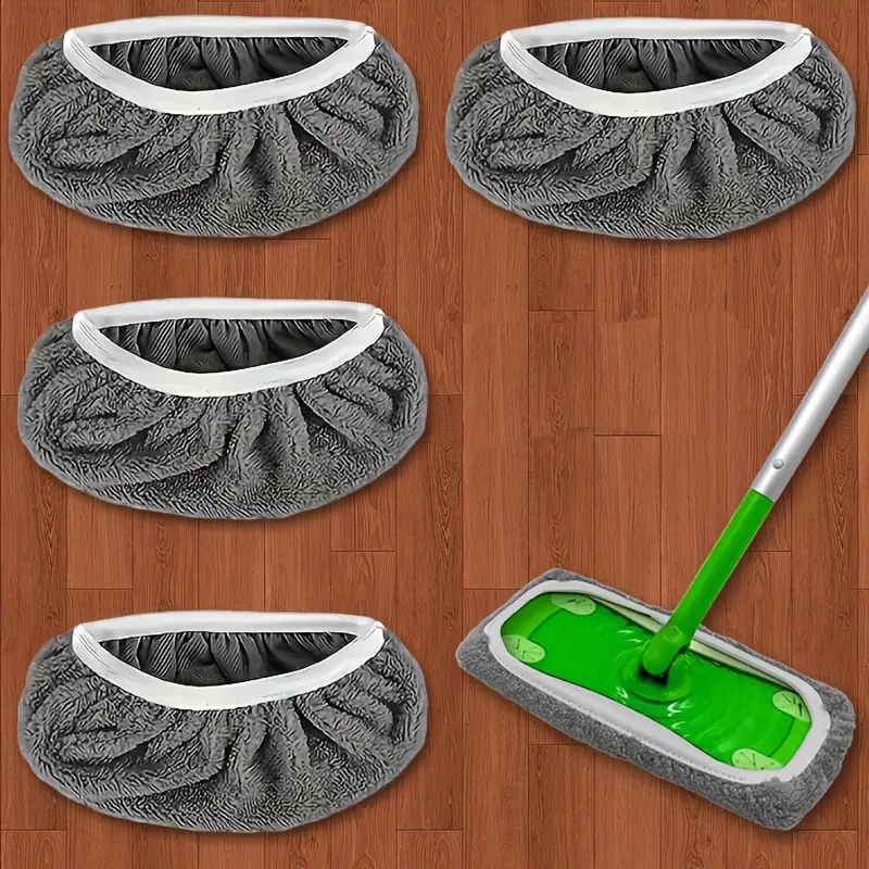 Reusable Flat Mop Pads Set, Mop Accessories, Washable & Durable High Absorbent Floor Cleaning Tools, Polyester Material with Edges, Ideal for Wet/dry Use