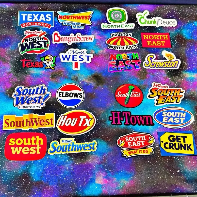 Houston "Pick Yo' Side" Mini Sticker Packs Featuring Texas Northwest Northeast Southwest and Southeast with Vibrant Graphics