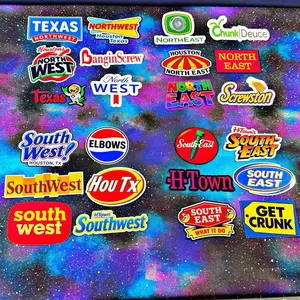 Houston "Pick Yo' Side" Mini Sticker Packs Featuring Texas Northwest Northeast Southwest and Southeast with Vibrant Graphics