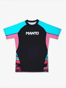 2026 Summer Breathable Fast Drying MMA Rash Guard T-shirt Men's Leopard Print Patchwork Shirt, Suitable for Gym Training Tops