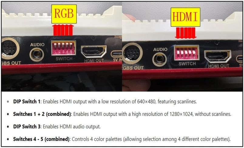 HDMI FC Small Steel Cannon - Mini FPGA Hardware FC Game Console Motherboard, RGBS/HDMI Dual Output, 4 Color Palettes, Type-C Power Supply